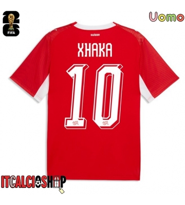 Svizzera Granit Xhaka #10 Prima Maglia Mondiali 2026 Manica Corta
